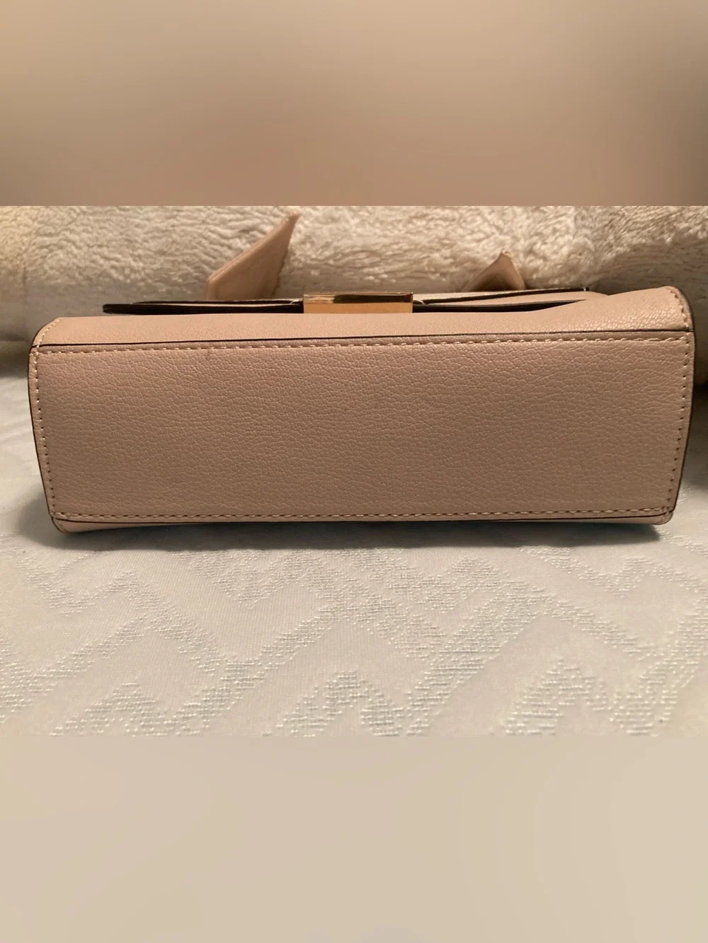 Rachel Zoe Blush and Cream Croc-Accent Top Handle Satchel